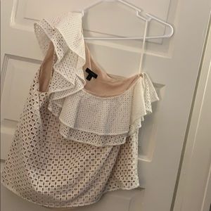 J. Crew Lined One Shoulder Top